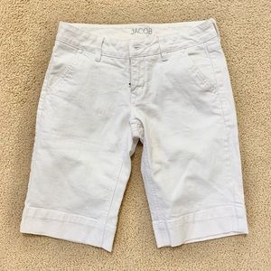 White Denim Bermuda Shorts